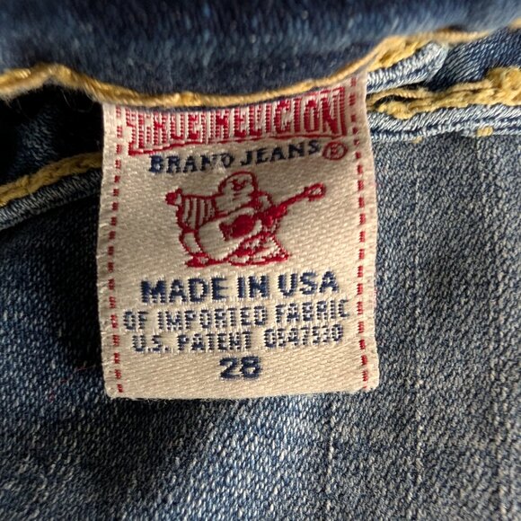 True Religion Capri Jeans with Yellow Stitching- Size 28- BN without Tags - Picture 4 of 6